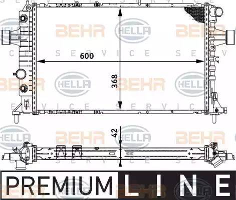 HELLA 8MK 376 713-011 - Радиатор, охлаждане на двигателя vvparts.bg