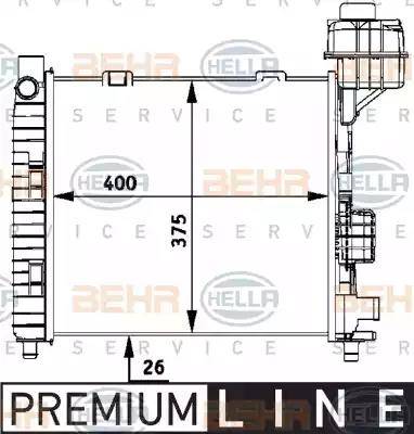 HELLA 8MK 376 713-031 - Радиатор, охлаждане на двигателя vvparts.bg