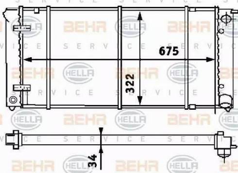 HELLA 8MK 376 713-314 - Радиатор, охлаждане на двигателя vvparts.bg