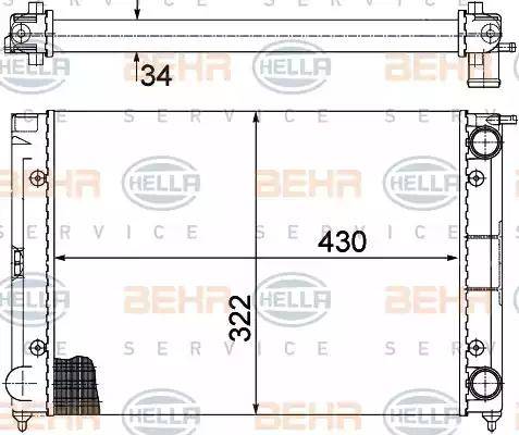 HELLA 8MK 376 713-334 - Радиатор, охлаждане на двигателя vvparts.bg