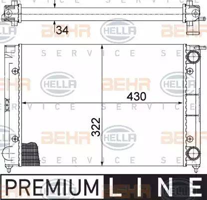 HELLA 8MK 376 713-331 - Радиатор, охлаждане на двигателя vvparts.bg