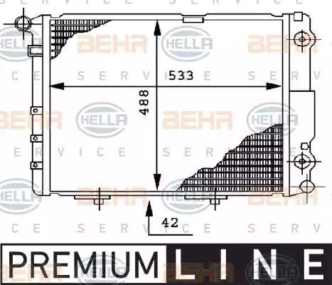 HELLA 8MK 376 712-451 - Радиатор, охлаждане на двигателя vvparts.bg