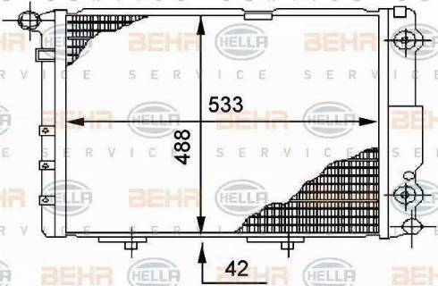 HELLA 8MK 376 712-464 - Радиатор, охлаждане на двигателя vvparts.bg