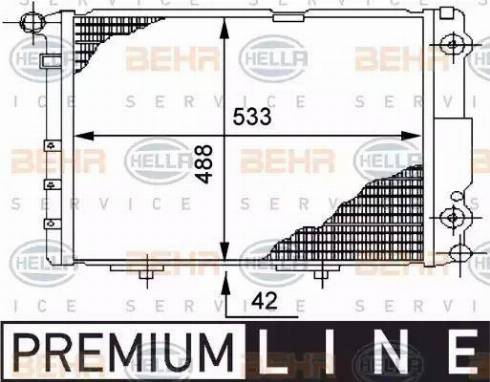 HELLA 8MK 376 712-461 - Радиатор, охлаждане на двигателя vvparts.bg