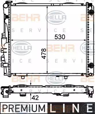 HELLA 8MK 376 712-421 - Радиатор, охлаждане на двигателя vvparts.bg