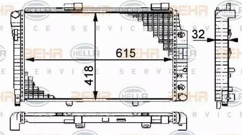 HELLA 8MK 376 712-024 - Радиатор, охлаждане на двигателя vvparts.bg