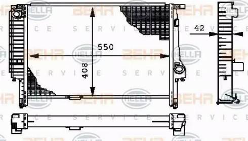 HELLA 8MK 376 712-194 - Радиатор, охлаждане на двигателя vvparts.bg