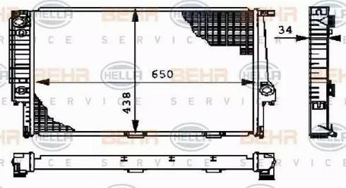 HELLA 8MK 376 712-381 - Радиатор, охлаждане на двигателя vvparts.bg