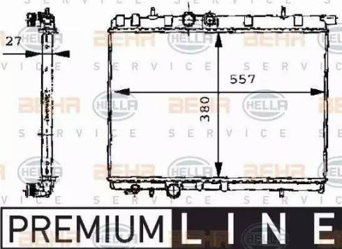 HELLA 8MK 376 717-531 - Радиатор, охлаждане на двигателя vvparts.bg