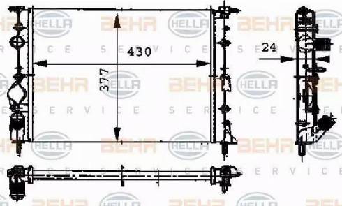 HELLA 8MK 376 717-671 - Радиатор, охлаждане на двигателя vvparts.bg