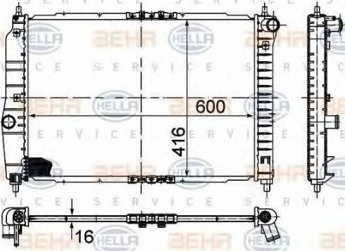 HELLA 8MK 376 780-191 - Радиатор, охлаждане на двигателя vvparts.bg