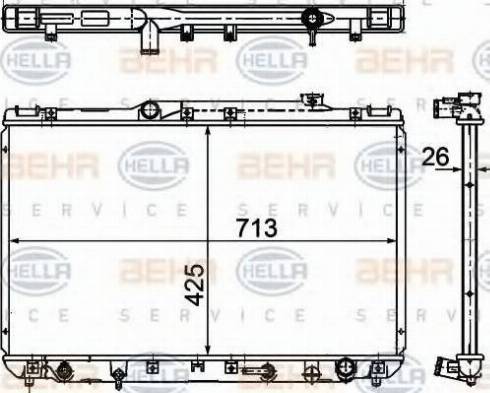 HELLA 8MK 376 781-501 - Радиатор, охлаждане на двигателя vvparts.bg