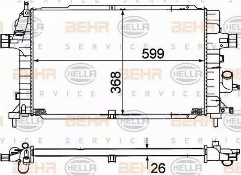 HELLA 8MK 376 781-041 - Радиатор, охлаждане на двигателя vvparts.bg