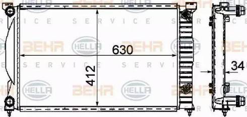 HELLA 8MK 376 781-061 - Радиатор, охлаждане на двигателя vvparts.bg