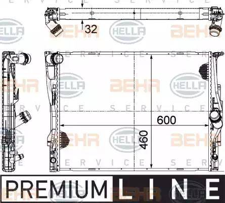 HELLA 8MK 376 782-071 - Радиатор, охлаждане на двигателя vvparts.bg