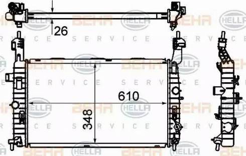 HELLA 8MK 376 735-041 - Радиатор, охлаждане на двигателя vvparts.bg