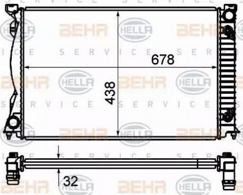 HELLA 8MK 376 735-011 - Радиатор, охлаждане на двигателя vvparts.bg