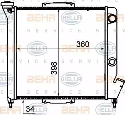 HELLA 8MK 376 735-031 - Радиатор, охлаждане на двигателя vvparts.bg