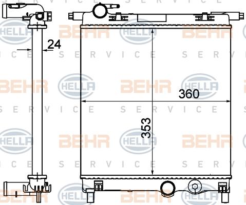 HELLA 8MK 376 735-025 - Радиатор, охлаждане на двигателя vvparts.bg