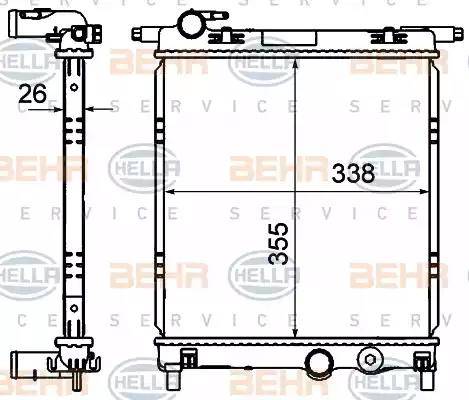 HELLA 8MK 376 735-021 - Радиатор, охлаждане на двигателя vvparts.bg