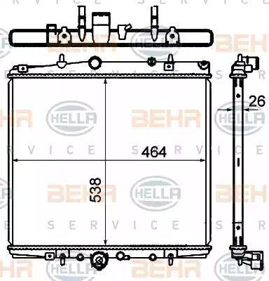 HELLA 8MK 376 735-311 - Радиатор, охлаждане на двигателя vvparts.bg