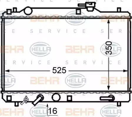 HELLA 8MK 376 724-701 - Радиатор, охлаждане на двигателя vvparts.bg