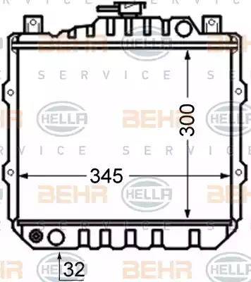 HELLA 8MK 376 726-541 - Радиатор, охлаждане на двигателя vvparts.bg