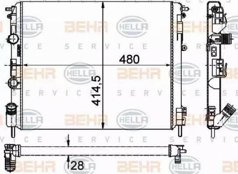 HELLA 8MK 376 726-731 - Радиатор, охлаждане на двигателя vvparts.bg