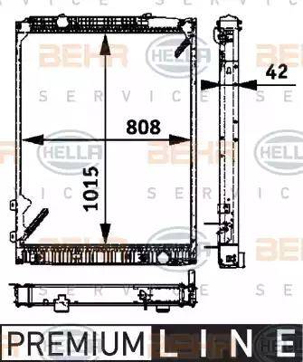 HELLA 8MK 376 721-491 - Радиатор, охлаждане на двигателя vvparts.bg