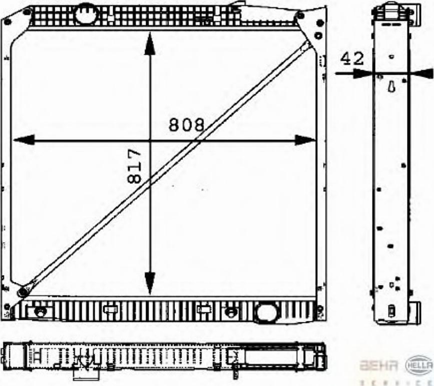 HELLA 8MK 376 721-451 - Радиатор, охлаждане на двигателя vvparts.bg