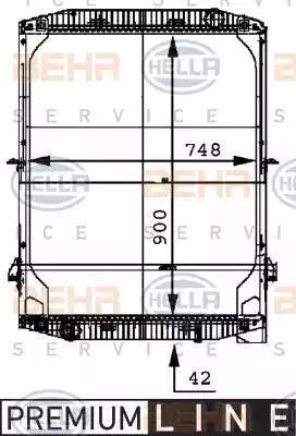 HELLA 8MK 376 721-581 - Радиатор, охлаждане на двигателя vvparts.bg