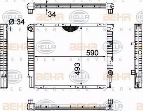 HELLA 8MK 376 721-001 - Радиатор, охлаждане на двигателя vvparts.bg