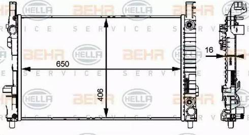 HELLA 8MK 376 721-034 - Радиатор, охлаждане на двигателя vvparts.bg