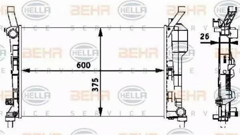 HELLA 8MK 376 721-021 - Радиатор, охлаждане на двигателя vvparts.bg