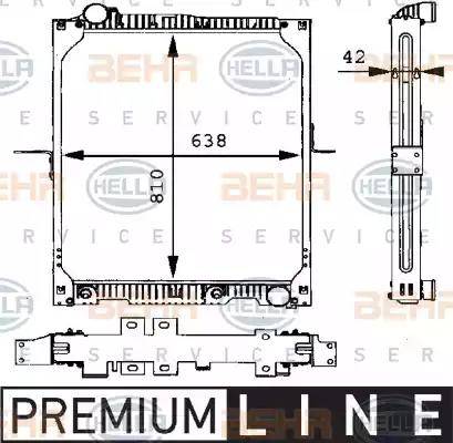 HELLA 8MK 376 721-151 - Радиатор, охлаждане на двигателя vvparts.bg