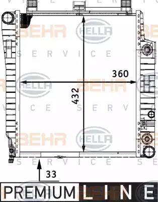 HELLA 8MK 376 721-101 - Радиатор, охлаждане на двигателя vvparts.bg