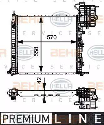 HELLA 8MK 376 721-391 - Радиатор, охлаждане на двигателя vvparts.bg