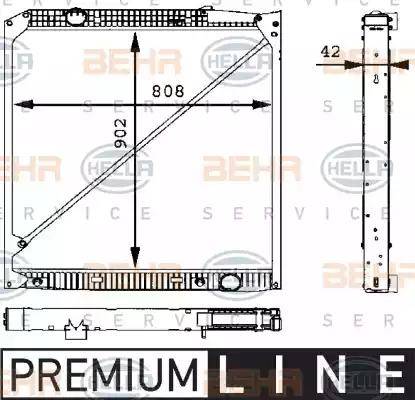 HELLA 8MK 376 721-221 - Радиатор, охлаждане на двигателя vvparts.bg