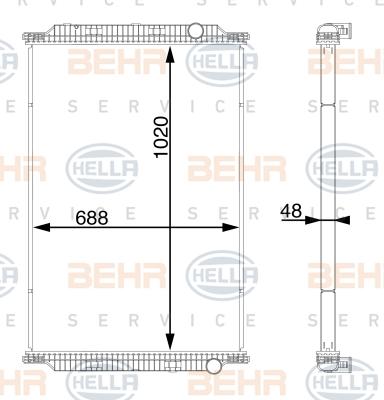 HELLA 8MK 376 728-714 - Радиатор, охлаждане на двигателя vvparts.bg