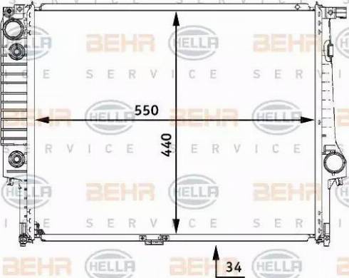 HELLA 8MK 376 722-531 - Радиатор, охлаждане на двигателя vvparts.bg