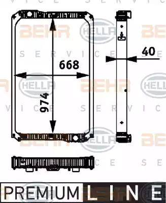 HELLA 8MK 376 722-021 - Радиатор, охлаждане на двигателя vvparts.bg