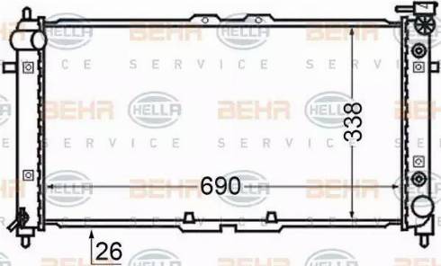 HELLA 8MK 376 727-691 - Радиатор, охлаждане на двигателя vvparts.bg