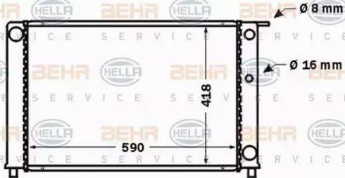 HELLA 8MK 376 774-111 - Радиатор, охлаждане на двигателя vvparts.bg