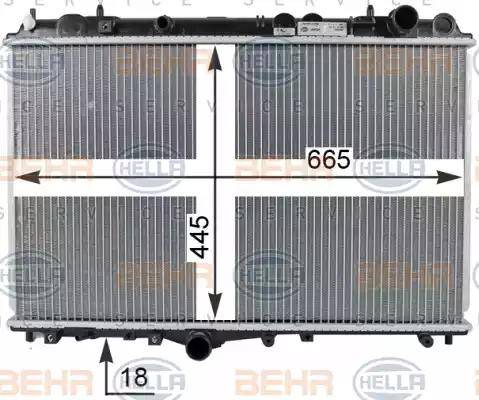 HELLA 8MK 376 774-131 - Радиатор, охлаждане на двигателя vvparts.bg