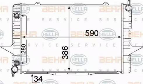 HELLA 8MK 376 774-201 - Радиатор, охлаждане на двигателя vvparts.bg