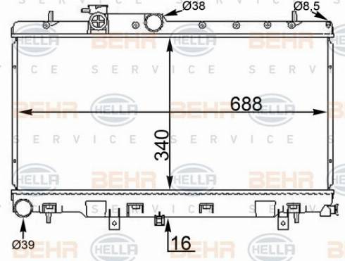 HELLA 8MK 376 775-604 - Радиатор, охлаждане на двигателя vvparts.bg