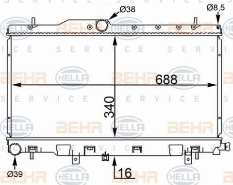 HELLA 8MK 376 775-634 - Радиатор, охлаждане на двигателя vvparts.bg