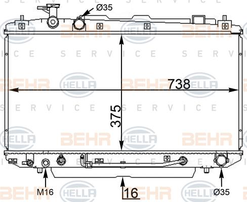 HELLA 8MK 376 775-724 - Радиатор, охлаждане на двигателя vvparts.bg