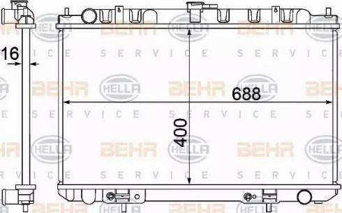 HELLA 8MK 376 770-601 - Радиатор, охлаждане на двигателя vvparts.bg