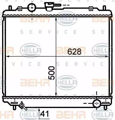 HELLA 8MK 376 770-151 - Радиатор, охлаждане на двигателя vvparts.bg